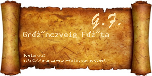 Grünczveig Fáta névjegykártya